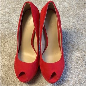 Red Zara basic heels